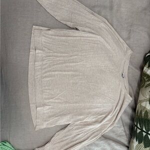 Old Navy Cream Ribbed Long Sleeve Top